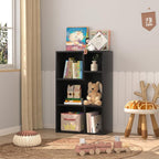 VECELO 5 Cube Modern Bookcases, 3 Tier Bookshelves,31 Inch High Cubby Storage Organizer，Shelf Hight Up to 12.8 Inches Suit for Most Books,Vertical or Horizontal Use Available,Vintage Black