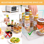 Refrigerator Organizers and Storage Roll Out Storage Bins Fridge Organizer with Wheels BPA-Free Clear Plastic Storage Bins Pantry Organizers and Storage 2 Pack