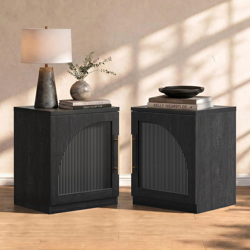 ModernMate Set of 2 Nightstands, 37" Modular Accent End Tables with Arch...