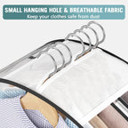 Liuoud Clear Garment Bags for Hanging Clothes 10” Gusseted, Suit Bags for Closet Storage, Hanging Plastic Clothes Cover for Coat, Dress, Fur, Shirt, 4 Pack, 40” Long