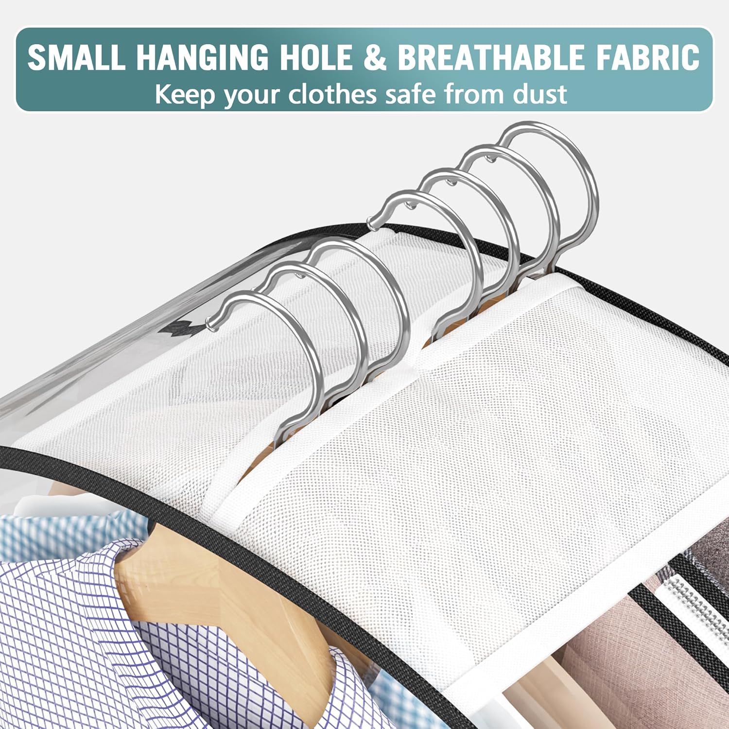 Liuoud Clear Garment Bags for Hanging Clothes 10” Gusseted, Suit Bags for Closet Storage, Hanging Plastic Clothes Cover for Coat, Dress, Fur, Shirt, 4 Pack, 40” Long