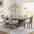 Dining Chairs Set of 2, Kitchen & Dining Room Chairs, Fabric Upholstered Dinning Chairs, Nailhead Trim, Wood Legs, Sillas de Comedor(Beige, 2 Pcs)