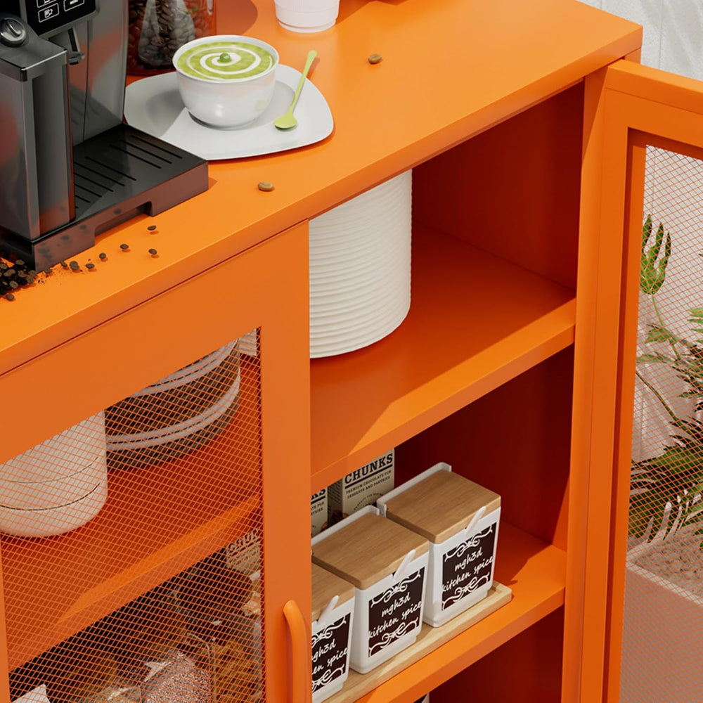QINPTWUT 40" Industrial Storage Pantry, Kitchen Storage Cabinet with Mes...