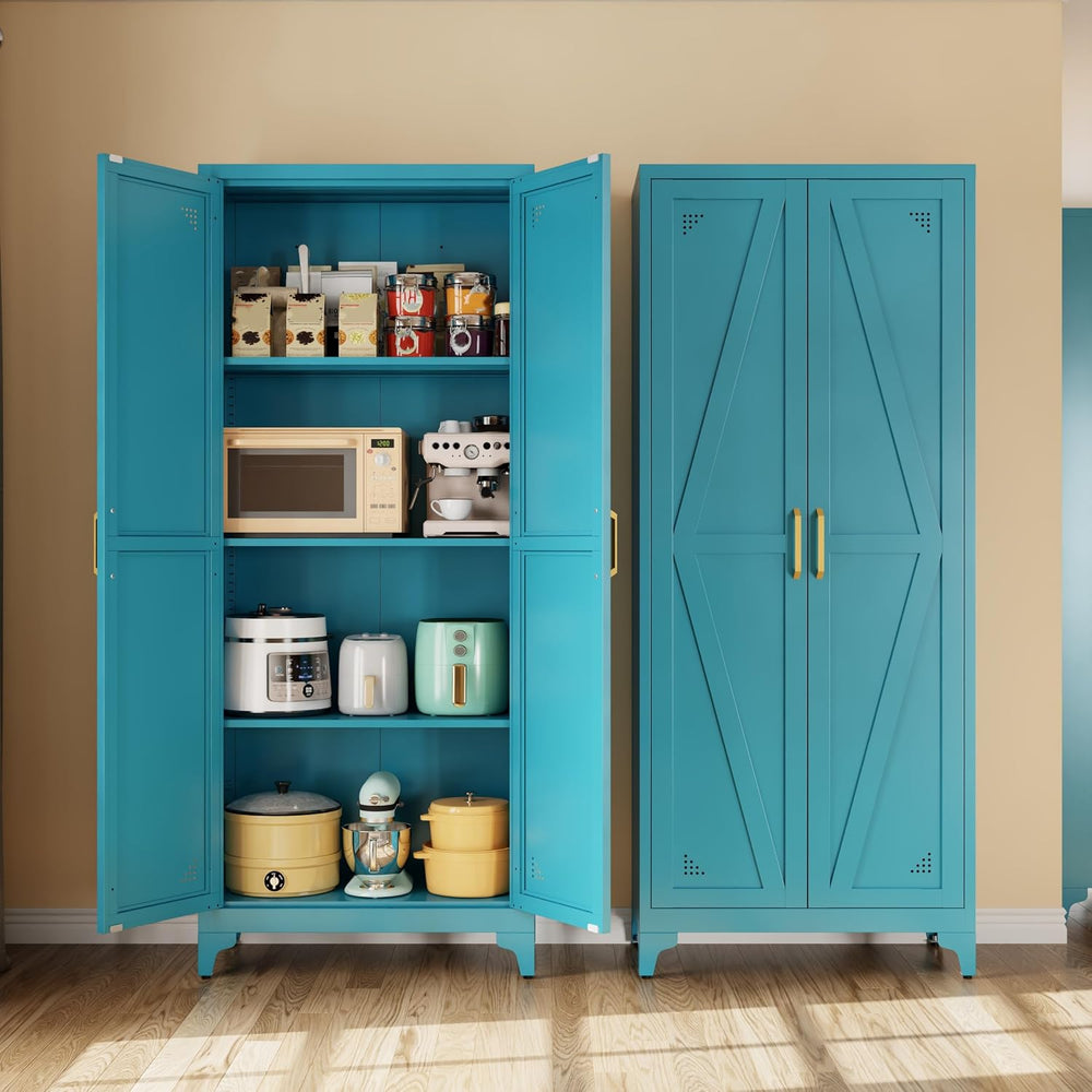67" Tall Metal Vertical File Cabinet with Adjustable Shelves | Office Or...