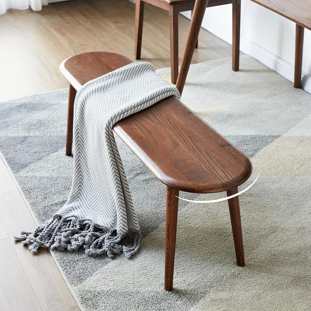 100% Solid Oak Wood Dining Bench,Wooden Bench Indoor for Entryway | Bench Ind...