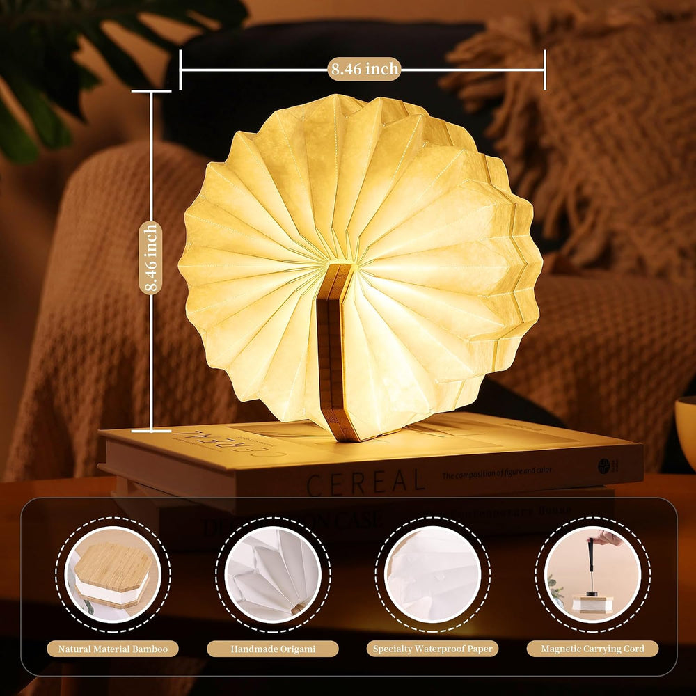 Uniwolk Paper Lamp Japanese Gifts House Warming Gifts, Book lamp 3 Colors Lig...