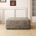 JINGLING 37.4" Rectangle Ottoman Foot Rest for Couch - Corduroy Upholstered Compressed Memory Foam, Cloud Ottoman for Modular Sectional, No Assembly Required, DIY Combination, Camel