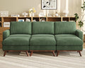 Vesgantti 97" Modular Sectional Sofa Green, Sectional Couch with Movable Ottoman, Comfy Corduroy Couch with Spring Cushion, Modular Sofa with Deep Seat for Living Room, Bedroom and Apartment