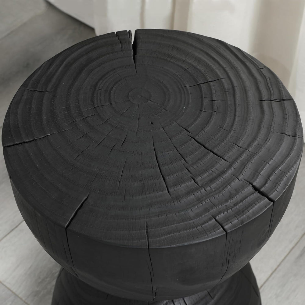12.2 * 18.11" Solid Mango Wood Round Side Table,Contemporary Wooden Acce...
