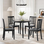 COLAMY Wooden Dining Room Chairs Set of 6, Spindle High Back Windsor Kitchen Side Chair, Farmhouse Dining Chairs for Kitchen, Dining Room, Black