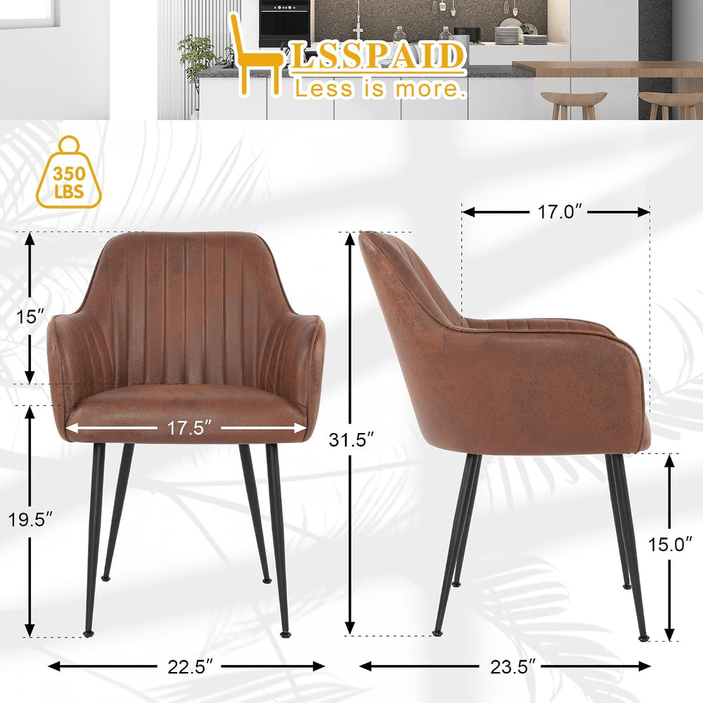 LSSPAID Dining Chairs Set of 2, Upholstered Faux Leather Modern Accent Vanity...