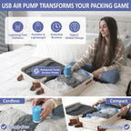 15 Pack Travel Vacuum Storage Bags with Rechargeable Wireless Electric Pump for Luggage, Suitcase, Carry-on Size Vacuum Seal Compression Space Saver Bags for Clothes and Clothing Travel