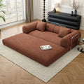78.8" Modular Sofa Bed - 4-in-1 Convertible Design with Corduroy Fabric and High Density Sponge, Removable Cover and Fixed Frame