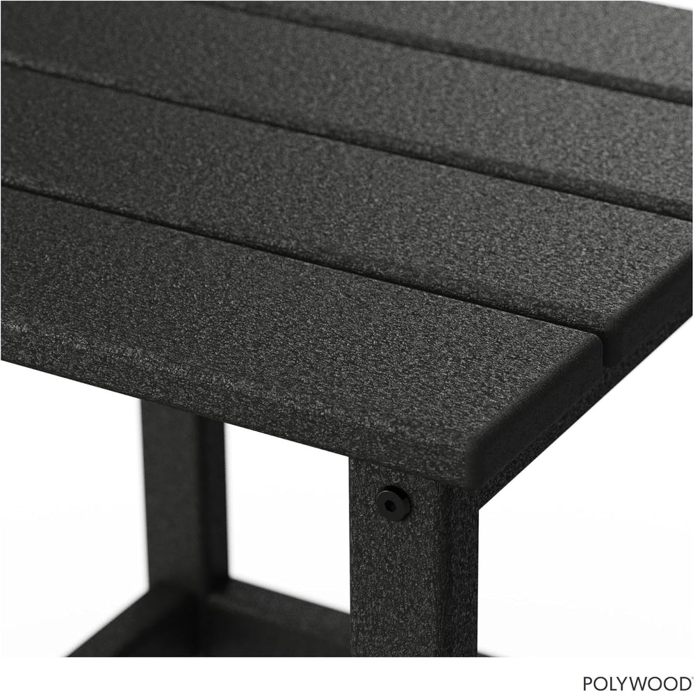 POLYWOOD Long Island 18" Side Table, Black