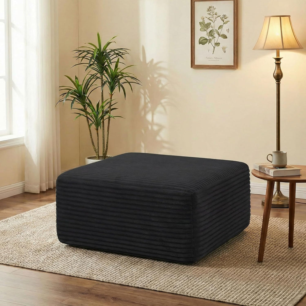 POEM PANDA 37" Modular Sofa Ottoman, Foot Expansion Stool, Black | Plush...