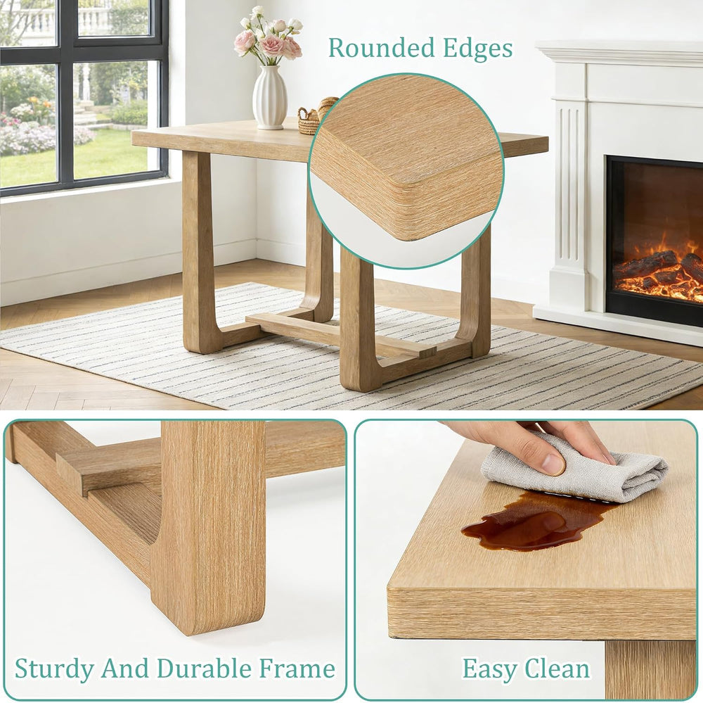 leovanni Rectangle Dining Table Set of 4, 48" Rectangle Kitchen Table an...