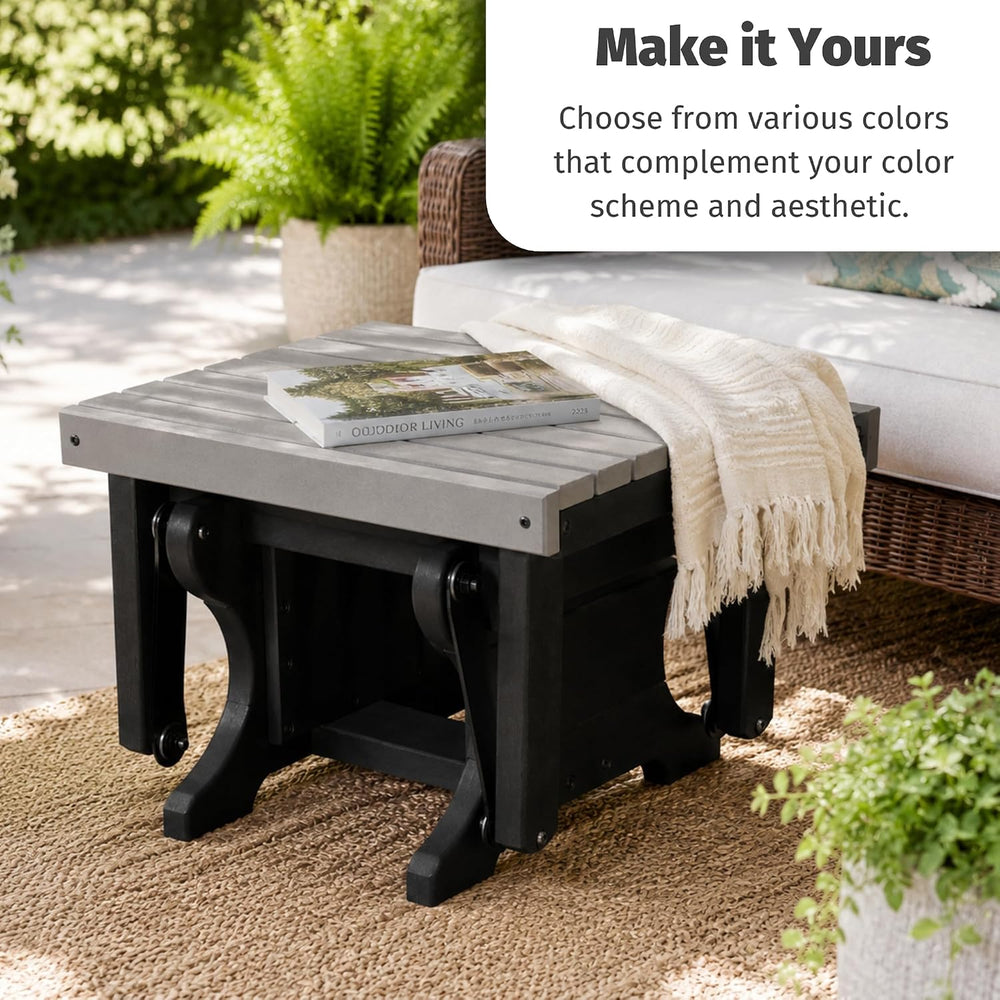 DutchCrafters Ottoman – Amish Made, HDPE Outdoor, Weather Resistant Patio Foo...