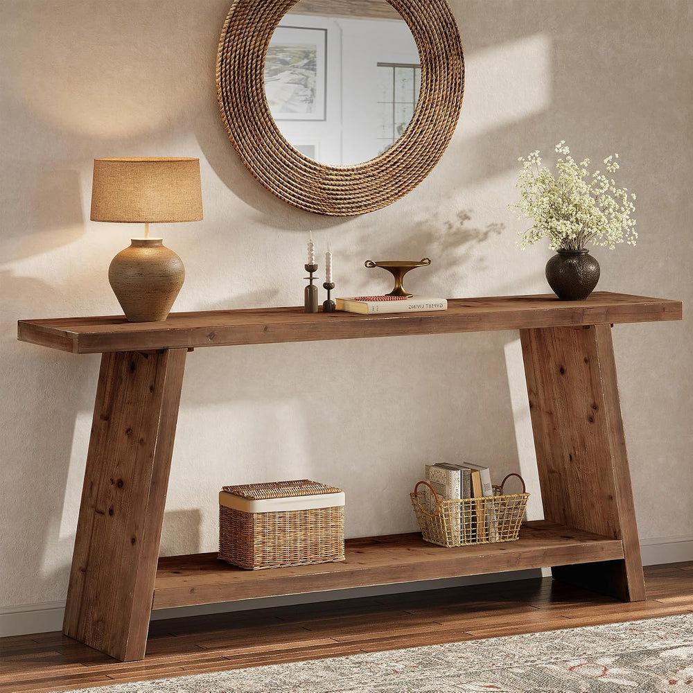 70.9'' Solid Wood Console Table, Narrow Long Sofa Table Behind Couch ...