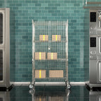 24"x36"x70" Metal Wire Chrome Security Heavy Duty Commercial NSF Certified Storage Unit | Mobile Wire Security Cage Kit
