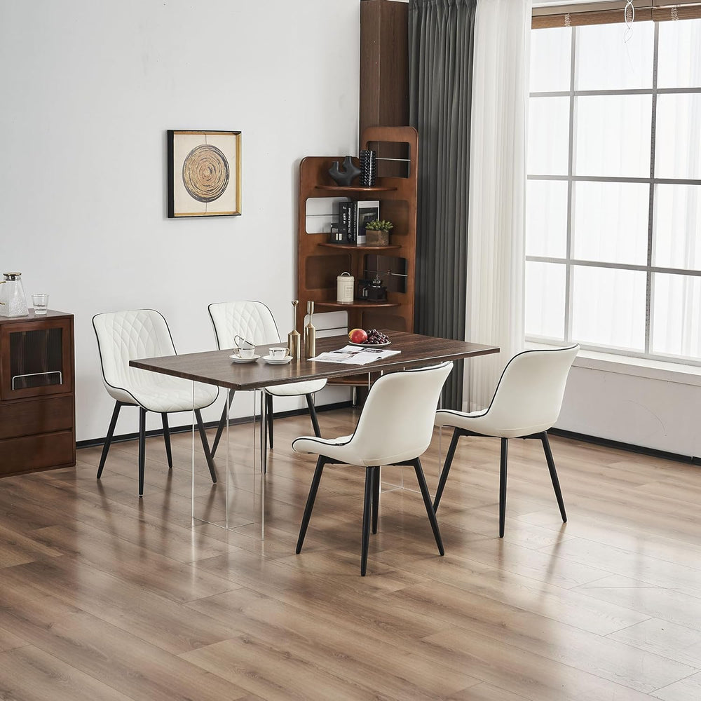 Rowill Dining Chairs Set of 2 Modern Faux Leather Kitchen Chairs with Thicken...