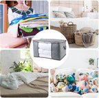 Comforter Storage Bags - Extra Large Clothes Bins, Foldable Organizer with Clear Window, Reinforced Handles, Durable Material | ClosetStorage for Bedding, Blankets, Quilts, Seasonal Garments, Home Ac