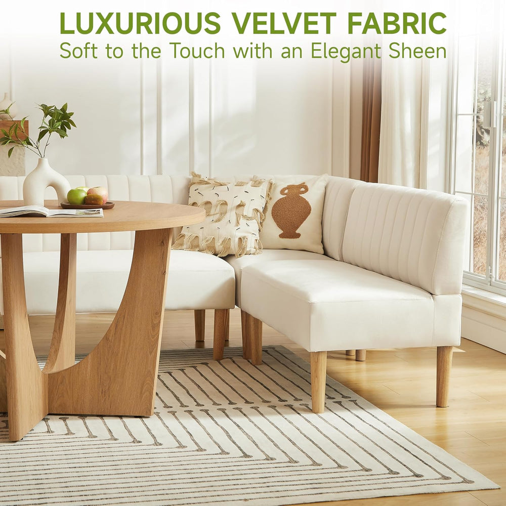 Round Dining Table Set with Loveseat & Chairs, 47 Inch Farmhouse 5-Piece ...