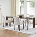 Watson & Whitely Upholstered Dining Chairs Set of 4, Fabric Armless Dining Room Chairs with Solid Wood Legs & Back Side Chair for Kitchen, Living Room, Restaurant, Gray