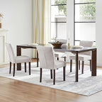 Watson & Whitely Upholstered Kitchen & Dining Room Chairs with Low Back, Performance Fabric Dining Chairs Set of 2, Modern Armless Dining Chairs with Solid Wood Legs, Gray