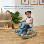 ECR4Kids Sit-N-Rock Plastic Toddler Chair and Rocking Horse, Flexible Seating, Seafoam