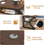 47 X 23.6'' Computer Desk, Home Office Desks w/Shelf Storage, Computer Desk w/Metal Frame, Cable Management, Study Student Desk Writing Work Table Deeper & Thicker Desktop for Home Bedroom