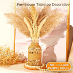ZENS Rattan Boho Vase, Hand Woven Wicker Cover Glass Flower Vases for Pampas Grass, Artistic Boho Style Country Vase for Fall Flower Decor, Home Table Centerpiece, Farmhouse Decorative