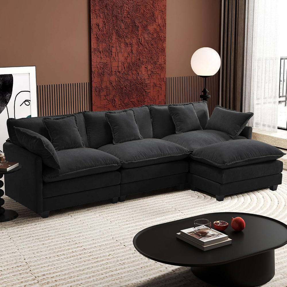 Ihanherry 111.4" L Shaped Modern Sofa Modular Sectional Cloud Couch with...