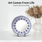 Kruodop 3 Pack 4 Inch Plate Stands for Display, Metal Frame Holder Stands for Book, Pictures, Photo Easel, Tabletop Art