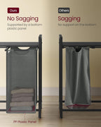 VASAGLE Laundry Hamper, Laundry Basket, Laundry Sorter with 4 Pull-Out and Removable Bags, Shelf, Metal Frame, 4 x 10.6 Gallons (40 L), 45.7 x 13 x 28.4 Inches, Slate Gray and Charcoal Gray UBLH401G01