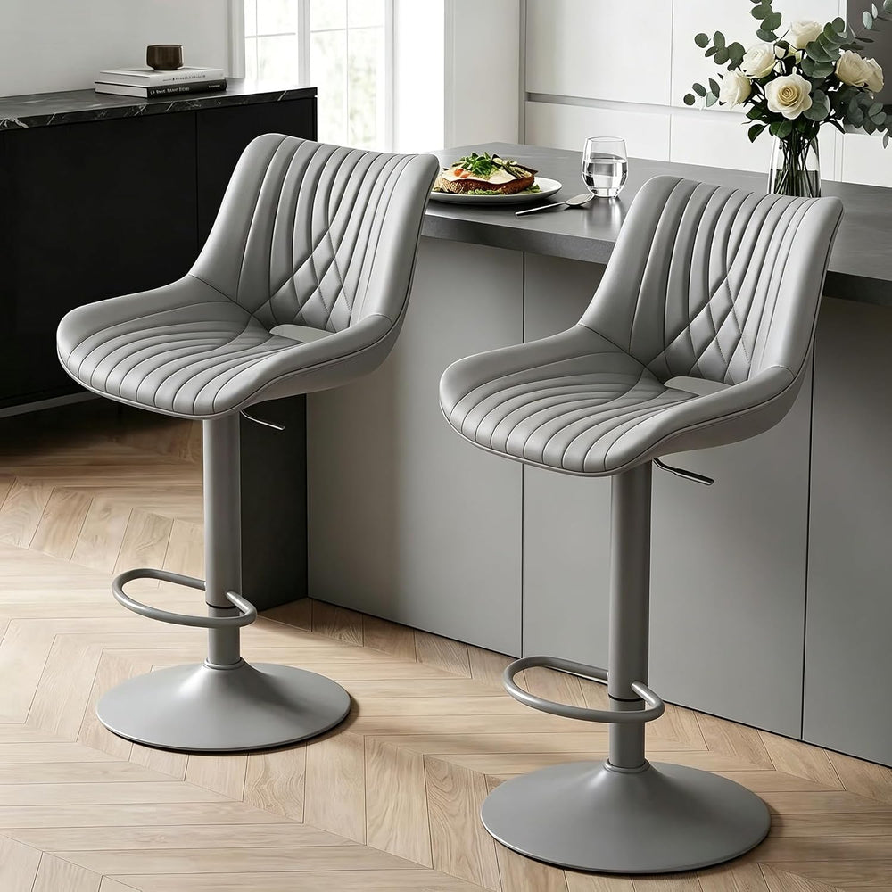Swivel Bar Stools Set of 3, Height Adjustable Counter Height Bar Stools with ...