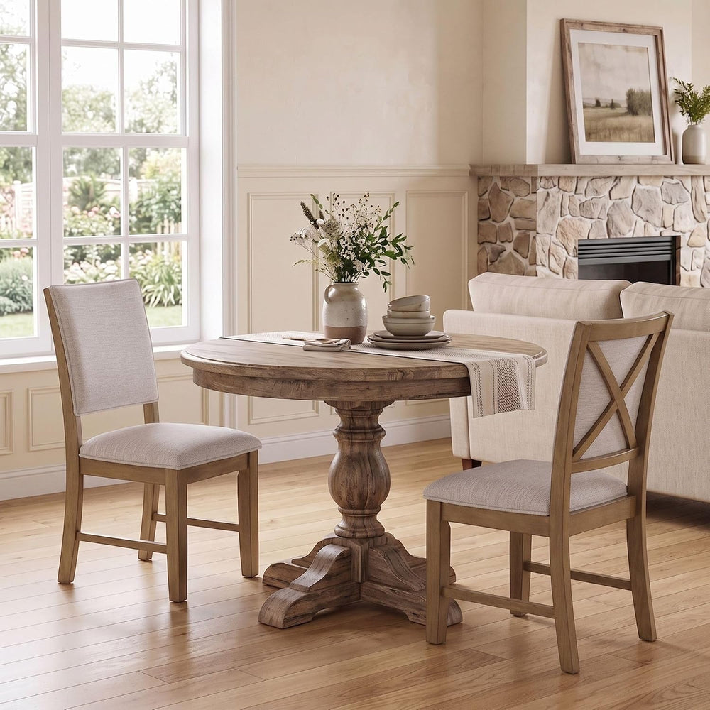 chairus Farmhouse Dining Chairs Set of 4, Upholstered Armless Dining Room Cha...