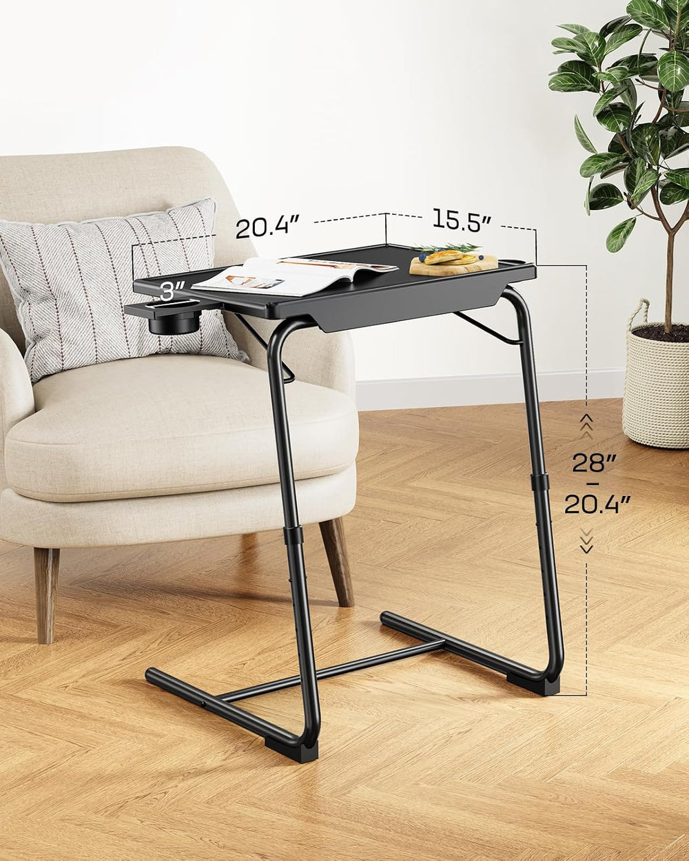 LORYERGO TV Tray - TV Table for Eating, Folding Table Trays with 6 Height &am...