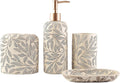 Hymmah Bathroom Accessories Set,Toothbrush Holder,Farmhouse Bathroom Decor,4 Pcs Resin Gift Set Apartment Necessities, Contain Toothbrush Cup,Soap Dispenser,Soap Dish,Tumbler