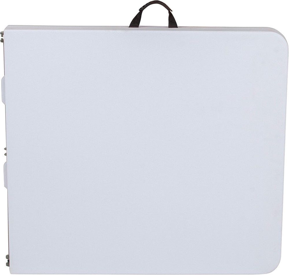 Flash Furniture 5 ft Plastic Bi-Fold Table, Granite White | Height Adjustable...
