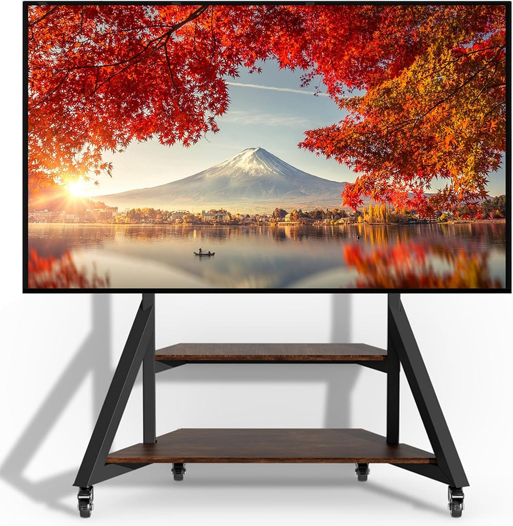 unho Large Mobile Rolling TV Stand Floor with Wheels for 65 to 100 inch | Hea...