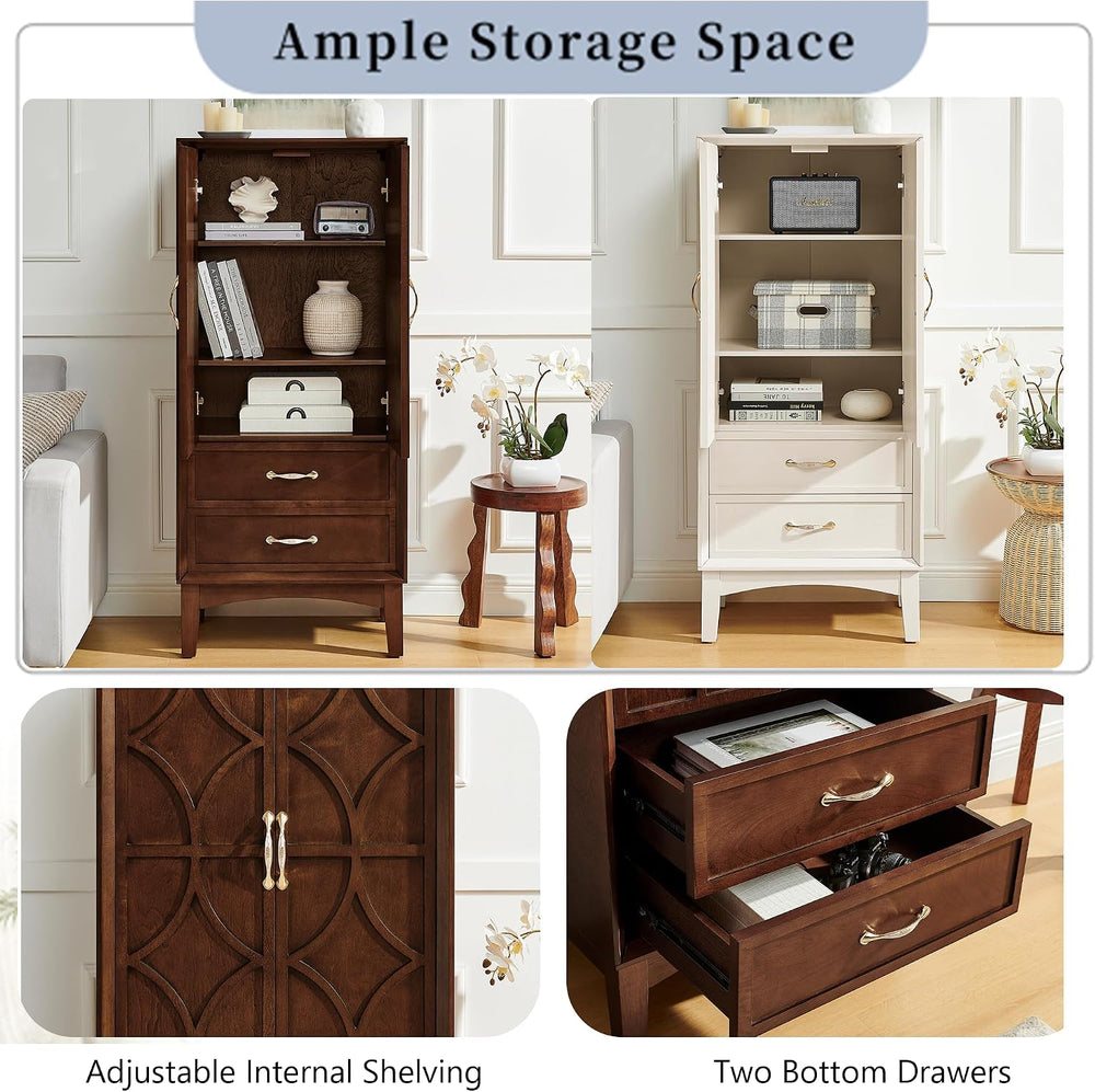 MERITLINE 53.5" Tall Kitchen Pantry Cabinet with Doors & Drawers, Mi...