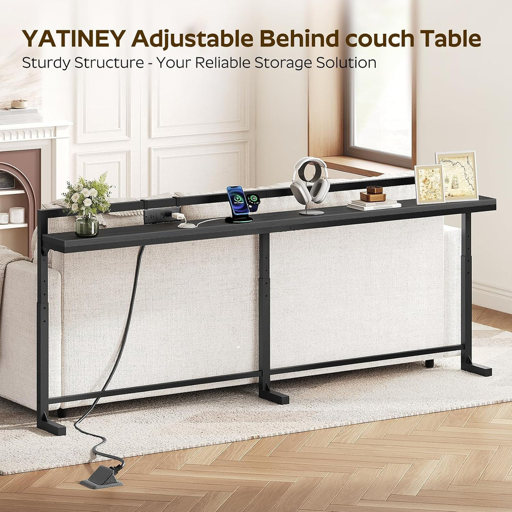 YATINEY 78.7'' Narrow Console Table with Adjustable Height (27.6'...