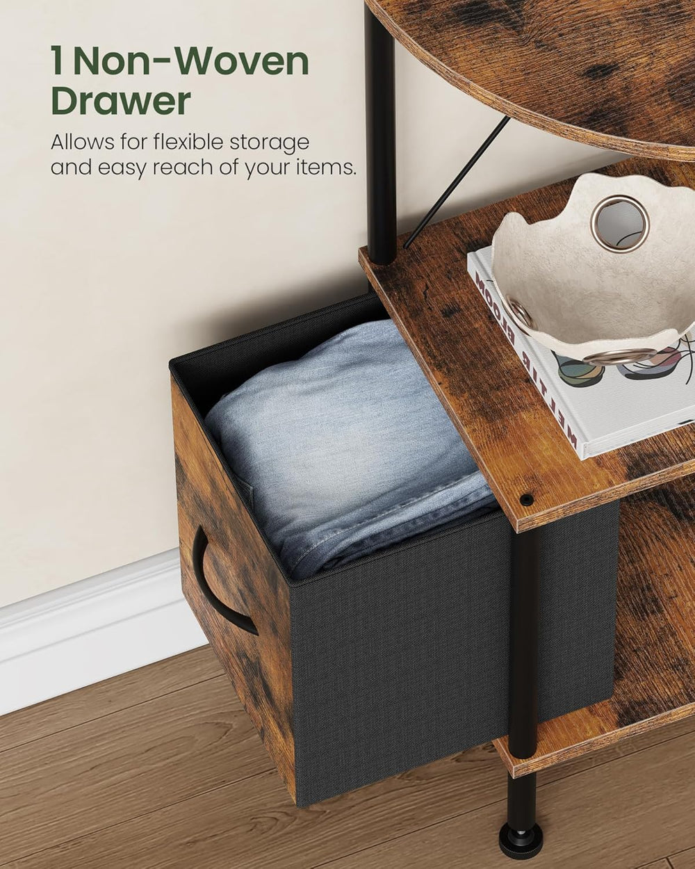 CHOEZON Corner Shelf with Drawer, Narrow Corner Bookshelf, Standing Bookcase,...