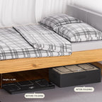 CYhom Under Bed Storage Bins Frame Storage Box Oxford Fabric Sturdy Underbed Container Foldable Stackable Large Capacity Clothes Organizer