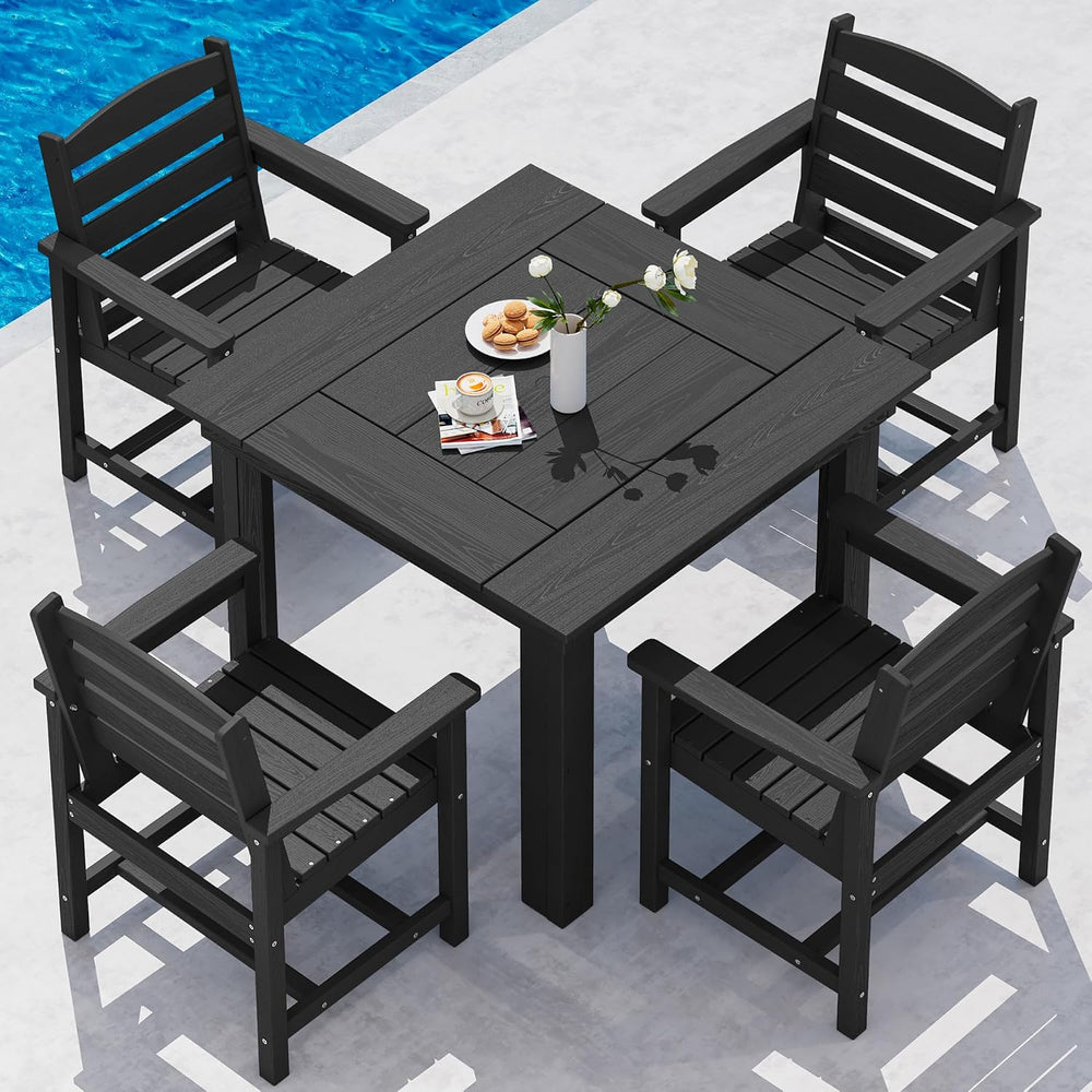 SERWALL HDPE Outdoor Square Dining Set for 4