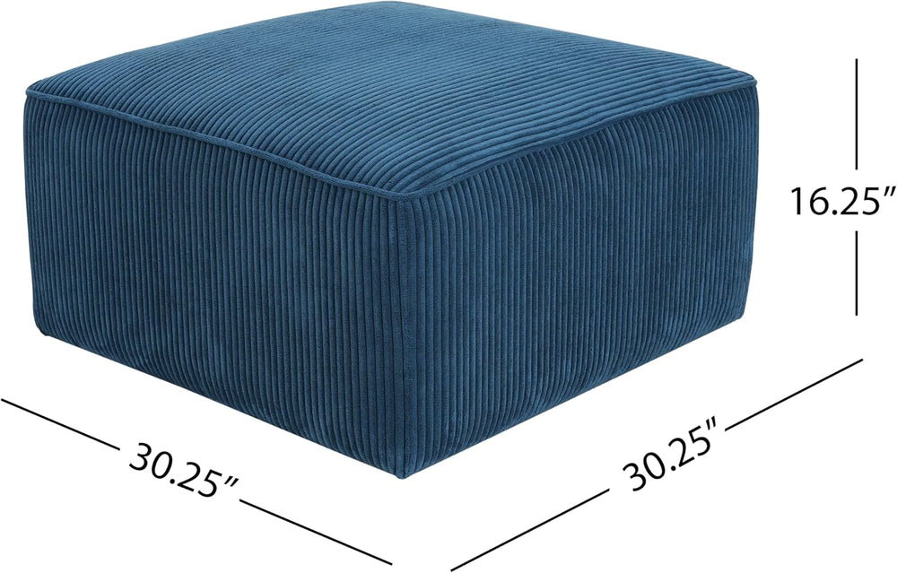 Christopher Knight Home Isa Corduroy Ottoman Footstool, Square Pouf Poufee Fo...