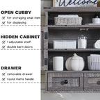 ACCOHOHO Bathroom Wall Cabinet, Farmhouse Medicine Cabinet, 24" Wide Cabinet with Drawer, Adjustable Shelf, Double Barn Doors, Storage Cabinet for Bathroom, Kitchen, Living Room, Grey Wash