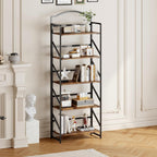No Assembly Folding Bookshelf for Living Room,Semicircle Collapsible Book Shelf for Home Office, Portable Bookcase Storage Organizer Rack Shelves