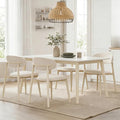 UVV Dining Chairs Set of 4, Metal Kitchen Chairs with Modern Fabric Upholstered for Dining Room, Beige