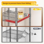 5 Wire Shelving Metal Shelves Storage Rack:Adjustable Storage Shelves Standing Shelf Units and Narrow Shelf for Laundry Bathroom Kitchen Pantry Closet Office 12''Wx12''Dx49''H Chrome
